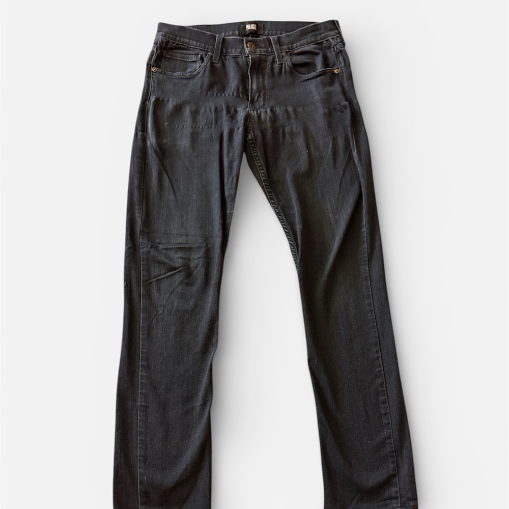 PAIGE Men's Dark Gray Slim Straight Jeans